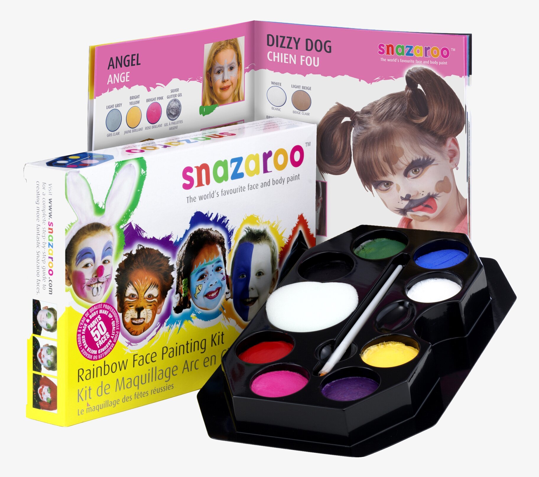 Ansiktsfärg Regnbågsfärger från Snazaroo med åtta färger