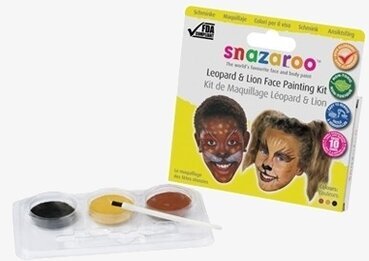 Leopard & Lion Face Painting Kit från Snazaroo på vitt bord