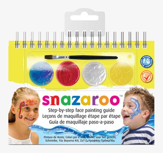 Havsdjur ansiktsmålning kit från Snazaroo med fyra färger
