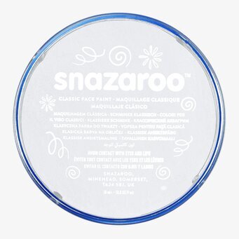Ansiktsfärg Vit 18ml från Snazaroo i rund förpackning
