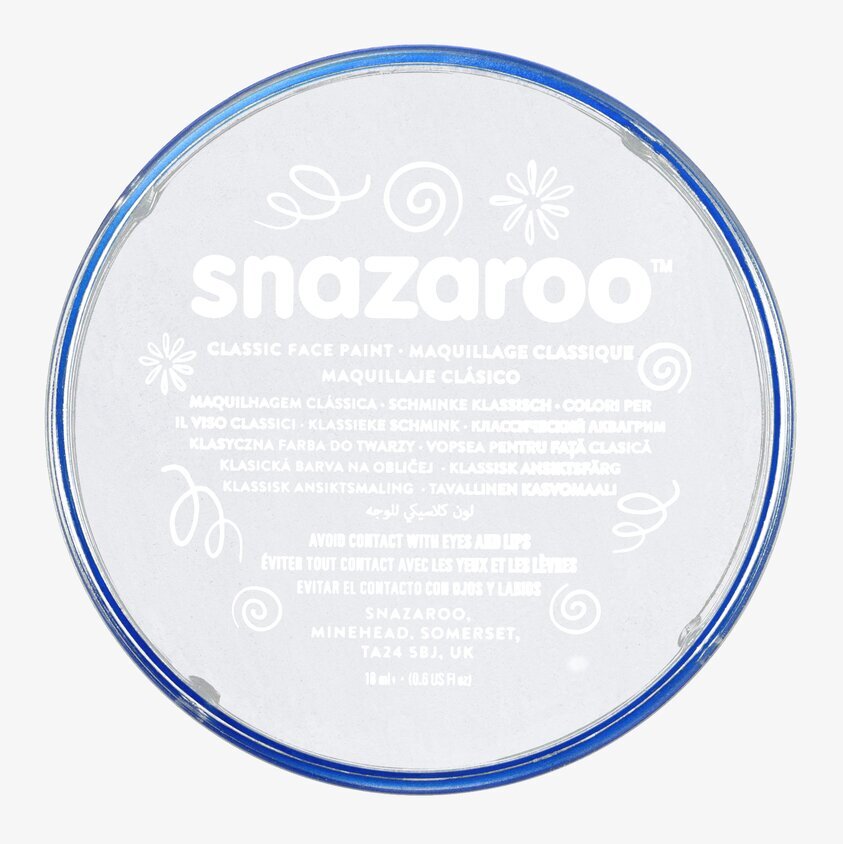 Ansiktsfärg Vit 18ml från Snazaroo i rund förpackning