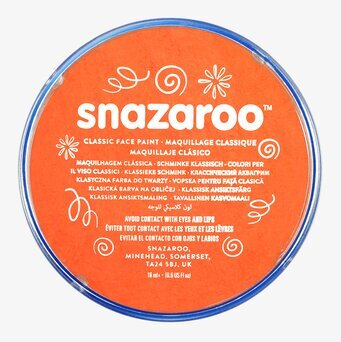 Ansiktsfärg Orange 18ml från Snazaroo i en plastbehållare