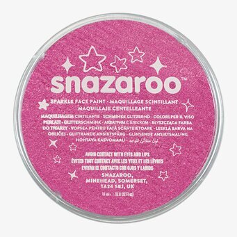 Ansiktsfärg Gnistrande rosa 18ml från Snazaroo i förpackning