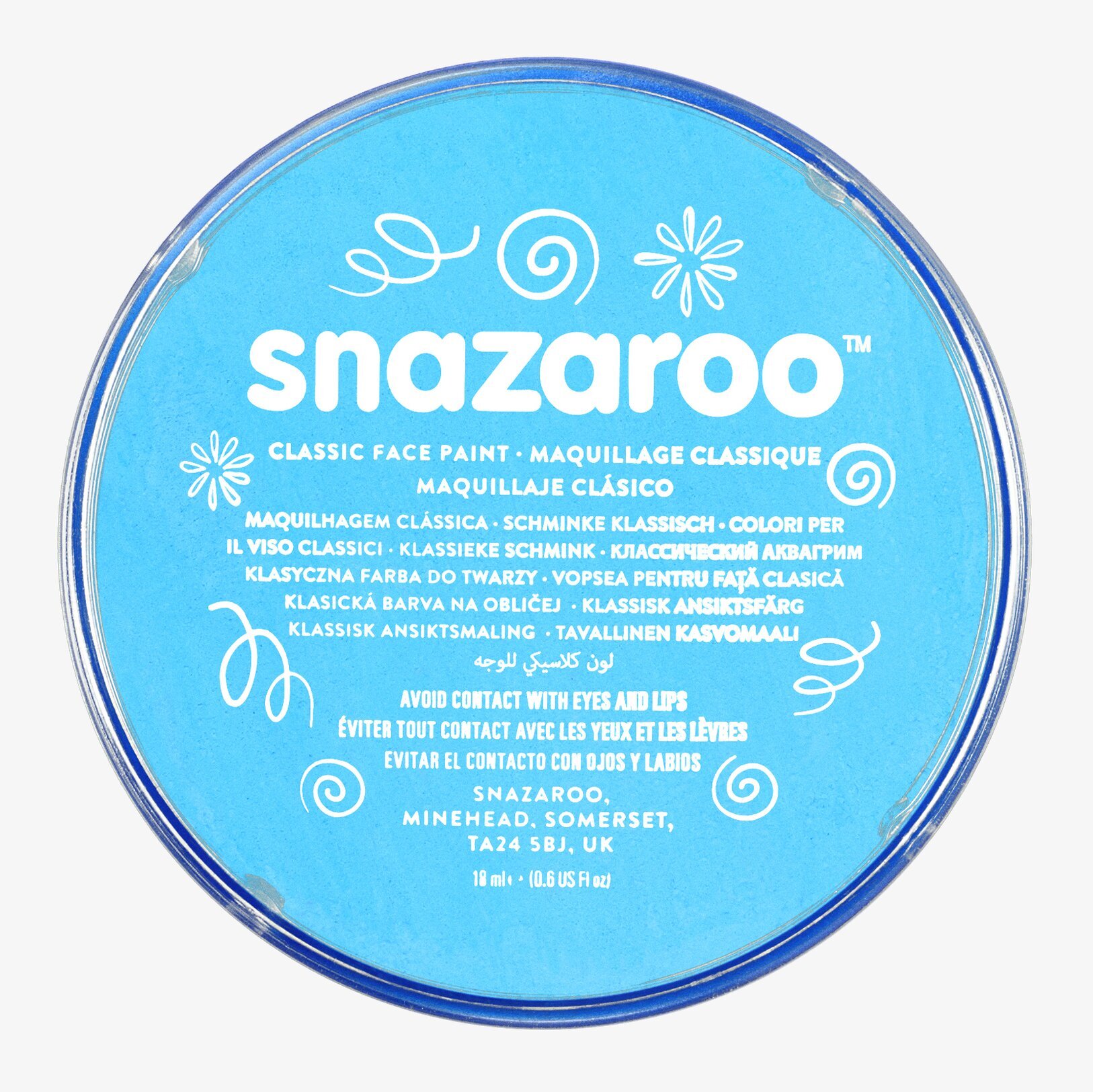 Ansiktsfärg Turkos 18ml från Snazaroo i turkos burk