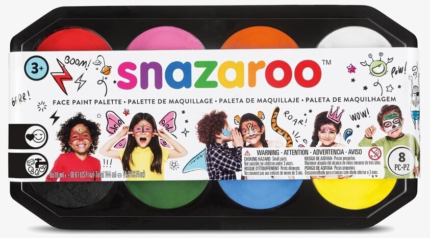 Ansiktsfärgspalett från Snazaroo med åtta färger för barn