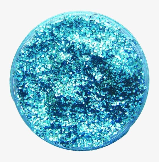 Snazaroo Glittergel Sky Blue i genomskinlig plastbehållare