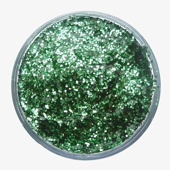 Glittergel Bright Green från Snazaroo i genomskinlig burk