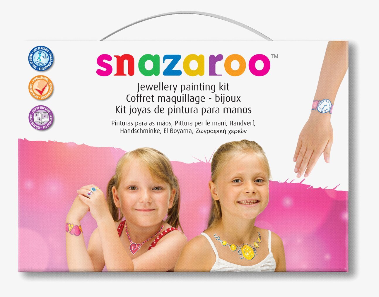 Smyckesmålning från Snazaroo med färgglada mönster och barn