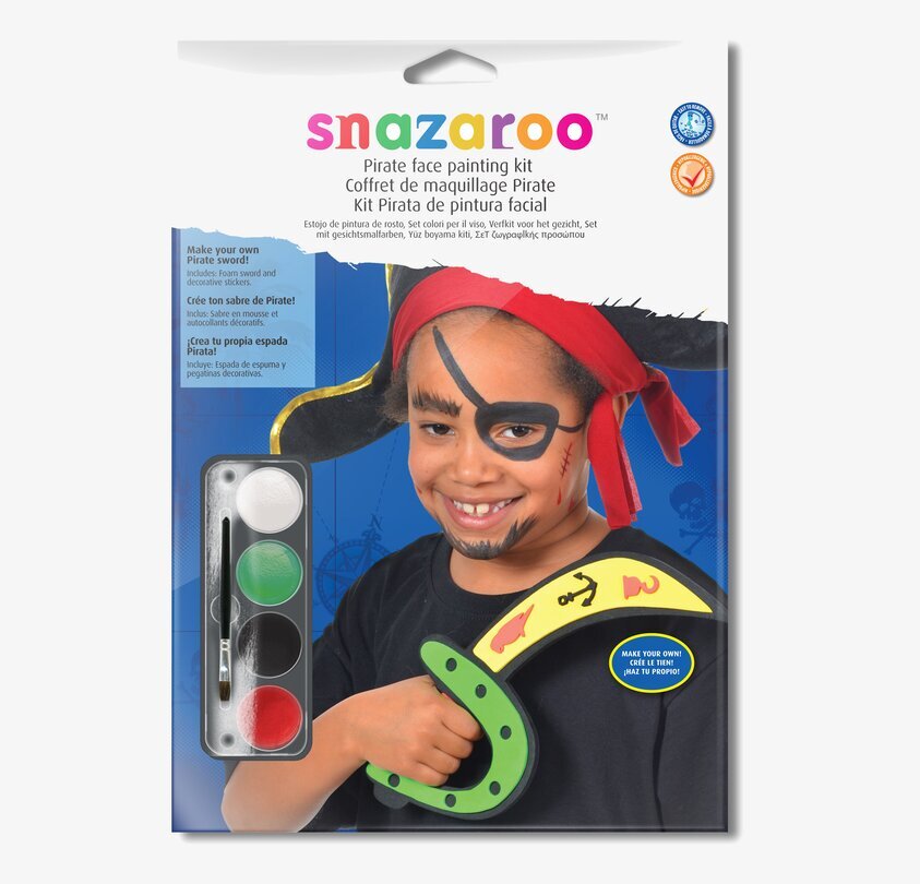 Ansiktsfärg Pirat Rollspel från Snazaroo, komplett kit