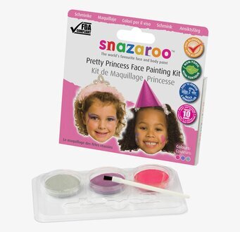Ansiktsfärg Prinsessa från Snazaroo med tre färger och pensel