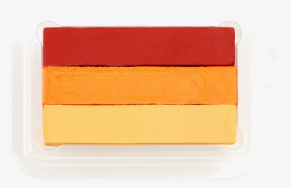 Split Cake - Röd, Orange & Gul från Snazaroo i plastbehållare