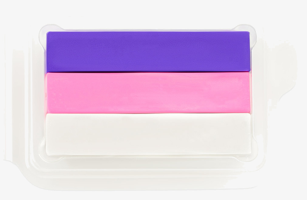 Split Cake - Lila, Rosa & Vit från Snazaroo i plastbehållare