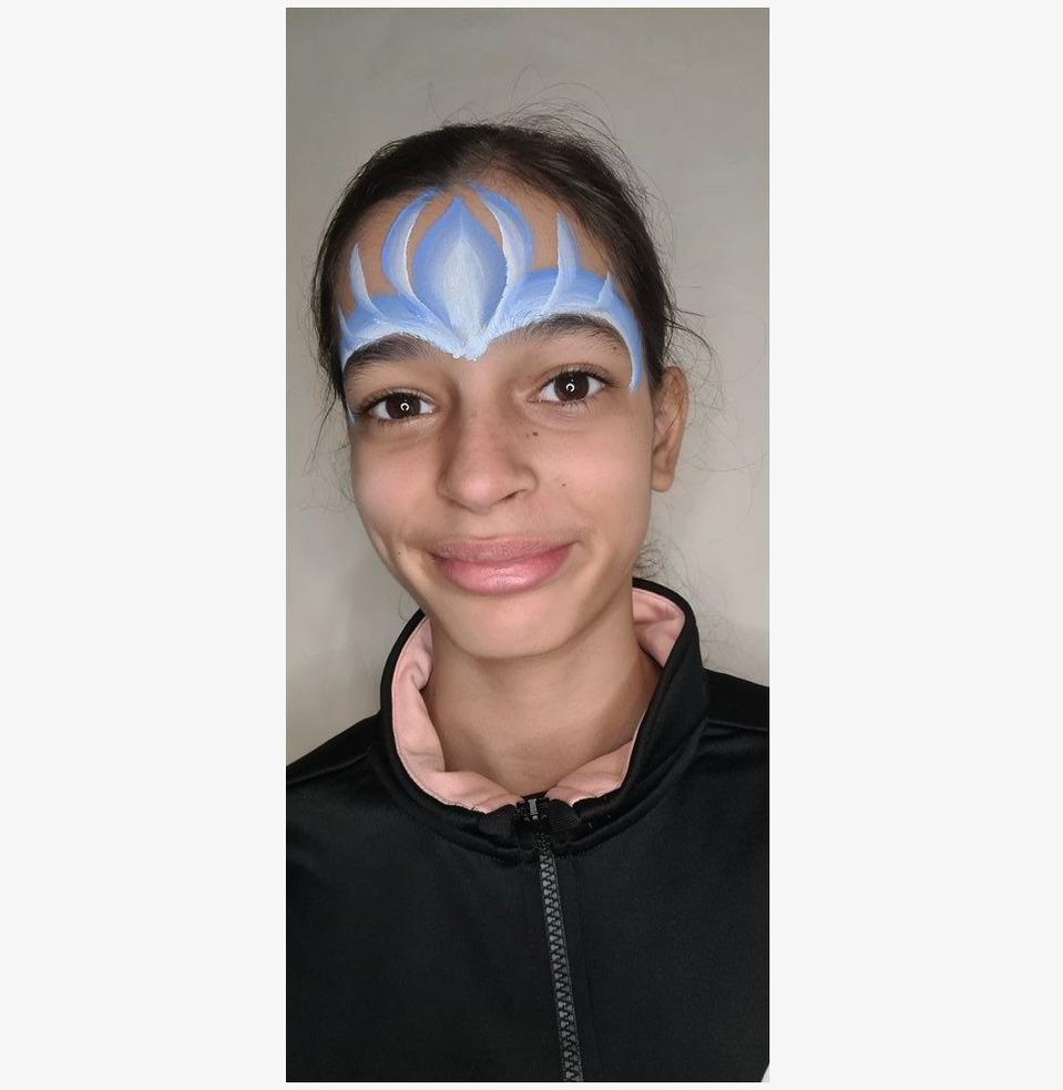 Ansiktsmålning med Split Cake - Blå, Vit & Grå från Snazaroo