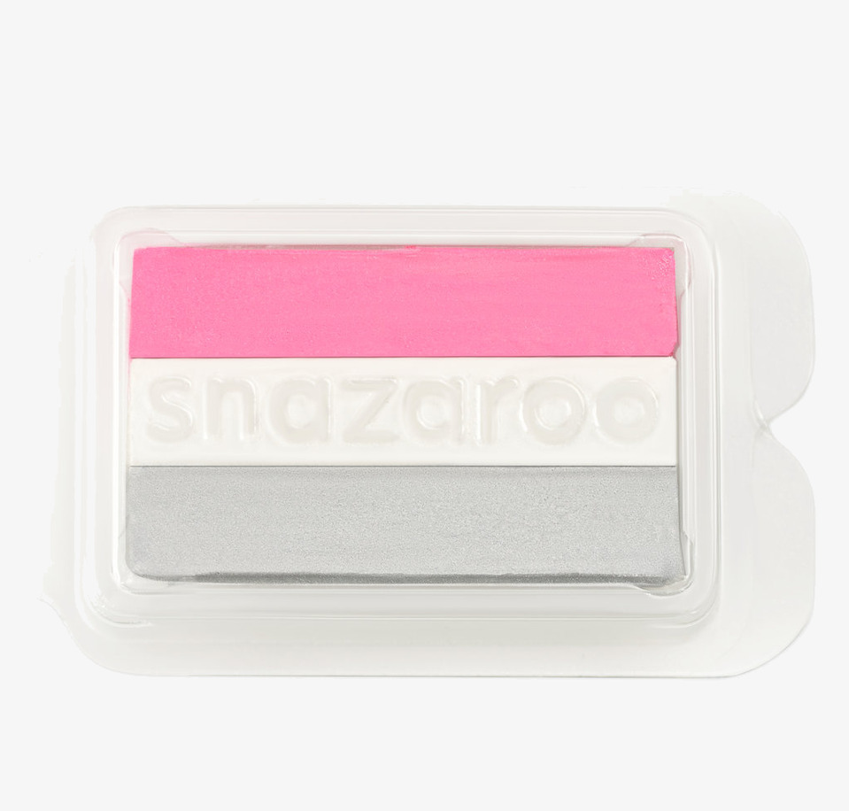 Split Cake - Rosa, Vit & Grå från Snazaroo ansiktsfärgpalett