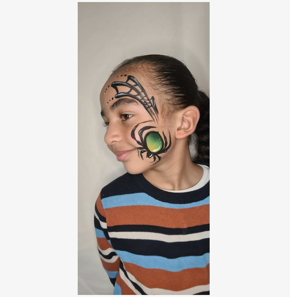 Split Cake - Mörkgrön, Grön & Gul från Snazaroo ansiktsmålning