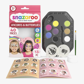 Ansiktsfärg Unicorn & Butterfly Snazaroo - Paket