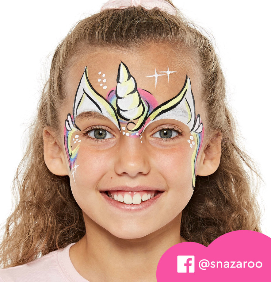 Ansiktsfärg Unicorn & Butterfly från Snazaroo på barnkalas