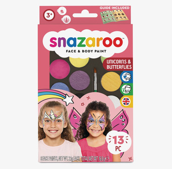 Ansiktsfärg Unicorn & Butterfly Snazaroo - Paket
