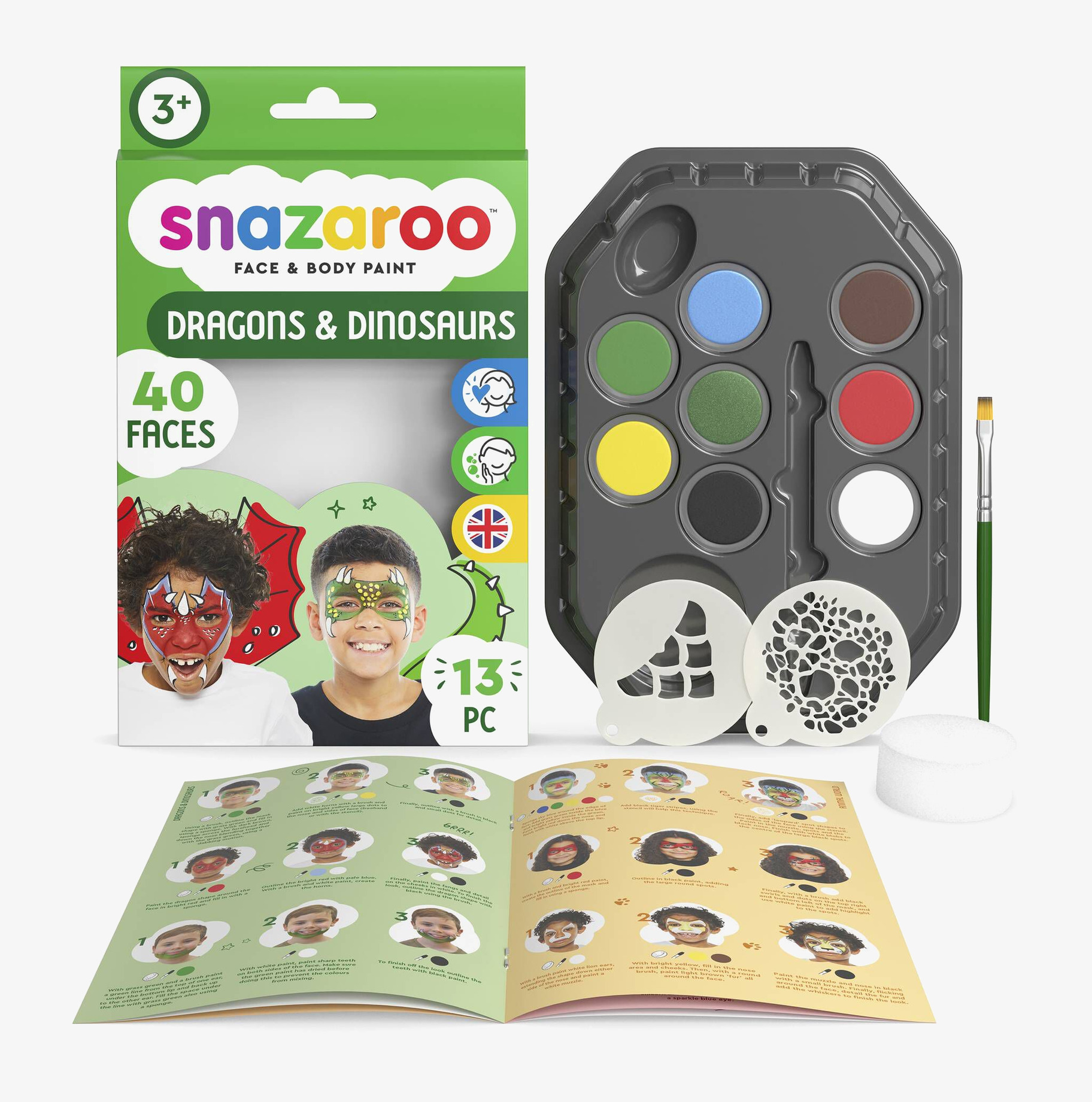 Ansiktsfärg Dinosaur & Dragon från Snazaroo för barn