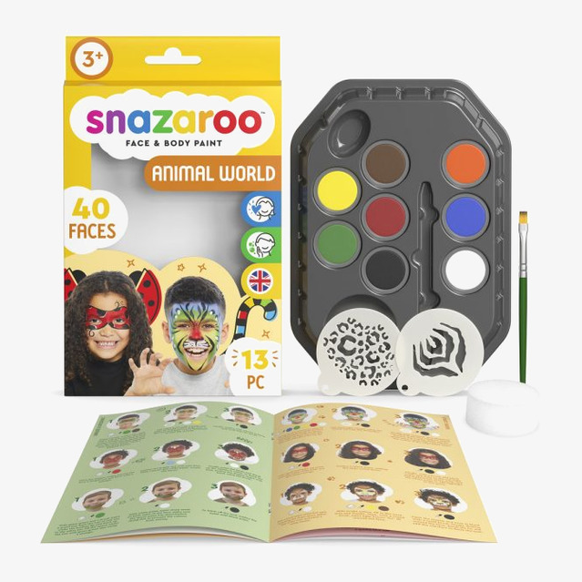 Ansiktsfärg Animal World Face Paint Kit från Snazaroo