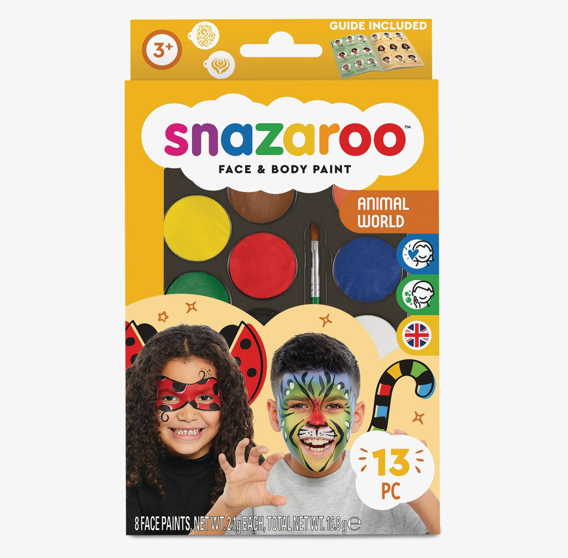Ansiktsfärg Animal World Face Paint Kit från Snazaroo