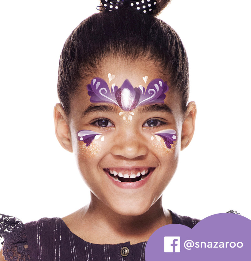 Ansiktsfärg Monster Face Paint Kit från Snazaroo i bruk