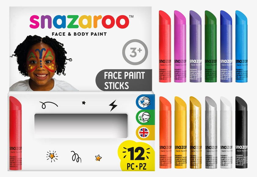 Ansiktsmålningskritor Snazaroo i olika färger från Snazaroo