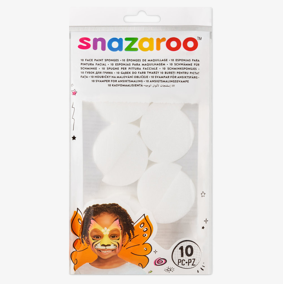 Makeupsvamp 10-pack Semi Circle från Snazaroo i förpackning
