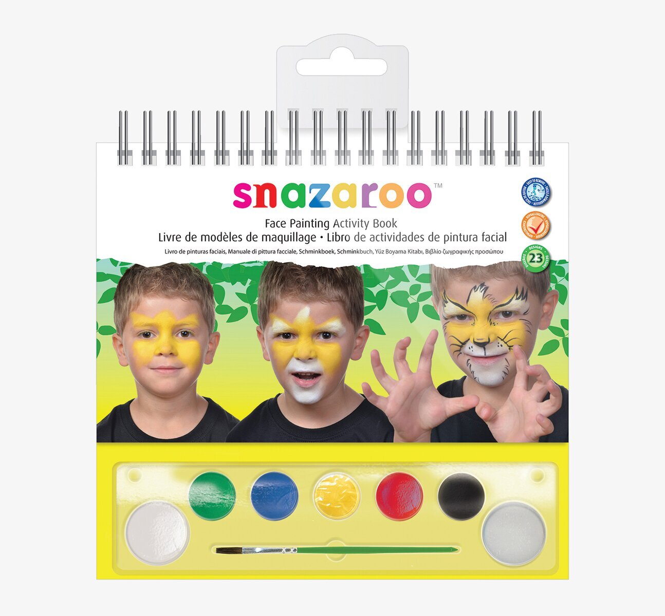 Ansiktsfärg Inkl Guide från Snazaroo med barn och färger