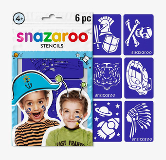 Bild på ansiktsfärg-schabloner för barn med lekfulla motiv