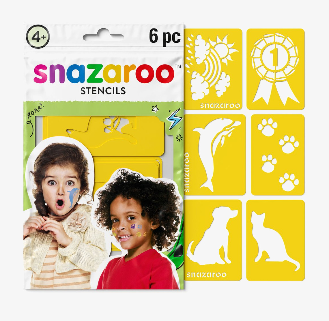 Schabloner Gul Snazaroo Mallar/Schabloner för ansiktsfärg