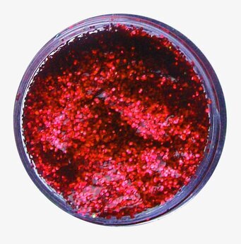 Glittergel Regal Red från Snazaroo i transparent burk