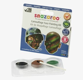 Snazaroo Camouflage Painting Kit med tre färger och pensel