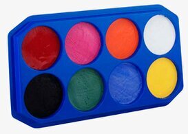 18ml palette från Snazaroo med åtta levande ansiktsfärger