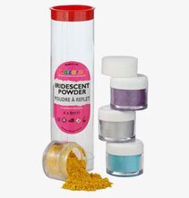 Snazaroo Skimrande pulver i färgglada burkar och röd lock