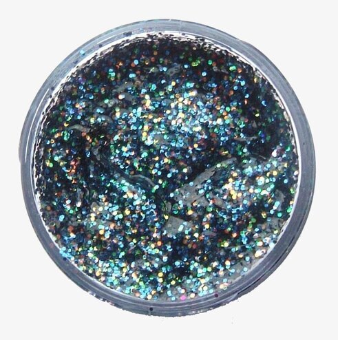 Glittergel Multi från Snazaroo i en genomskinlig plastburk