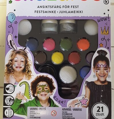 Snazaroo Ansiktsfärg för fest med färgglada förpackningar