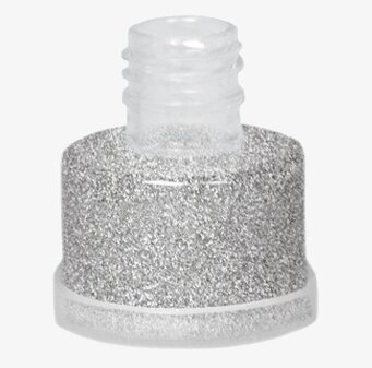 Polyglitter Silver 25 ml från Grimas i genomskinlig behållare