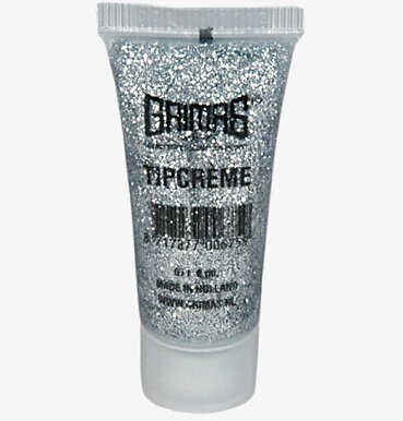 Grimas Tipcréme Glitter 071 Silver i genomskinlig plasttub